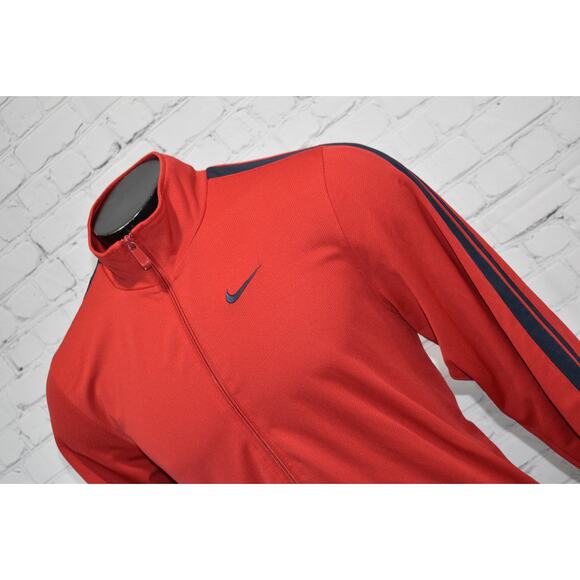Nike Jacket Men Size Large Athletic Red Performance Polyester Dri-Fit Full Zip - Picture 1 of 6